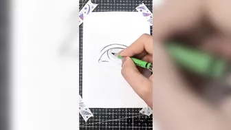 Tutorial draw anime eyes realistic #drawsoeasyanime #tutorialdrawing #drawinganimeeyes #shorts #fyp