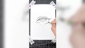 Tutorial draw anime eyes realistic #drawsoeasyanime #tutorialdrawing #drawinganimeeyes #shorts #fyp