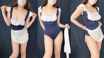 【Try on haul.Lookbook】A maid costume like a swimsuit ????