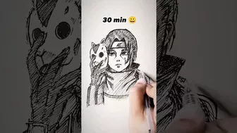 How to Draw Itachi in 10sec, 10mins, 10hrs ???? #shorts #anime #drawing