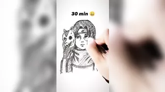 How to Draw Itachi in 10sec, 10mins, 10hrs ???? #shorts #anime #drawing