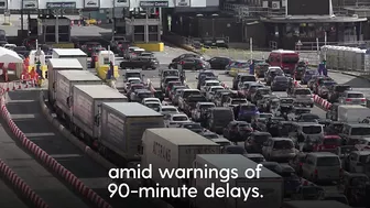 Huge queues of cars stretching back from Port of Dover amid 90 minute waits