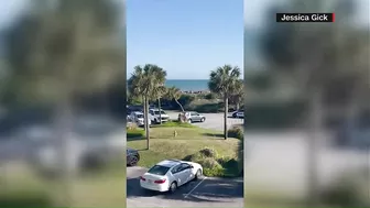 Video shows people running after shooting on South Carolina beach