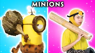 MINIONS FUNNIEST MOMENTS - MINIONS CARTOON IN REAL LIFE | MINIONS FUNNY ANIMATED PARODY | WOA PARODY