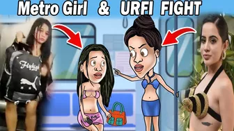 Delhi metro Bikini girl Big Fight With Urfi | Metro Girl VS Urfi | Viral metro girl Rhythm Chanana