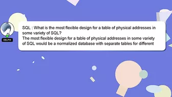 SQL : What is the most flexible design for a table of physical addresses in some variety of SQL?