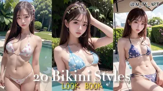 【4K】bikini girl Swimsuit Fashion Summer Bikini Matching lookbook ep12｜비키니｜ビキニ｜比基尼穿搭 AIart AI그림 AI画像