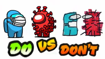 Cool DOs vs DON'Ts Among Us "VIRUS IMPOSTOR Mod" Drawing Compilation in 2 minutes Challenge!