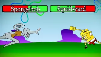 Spongebob Anime - Spongebob VS Squidward with Healthbars