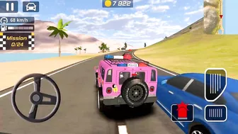 Offroad Police Drift Car Driving Simulator - Police Car Vs Shark in Beach - Android IOS Gameplay