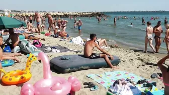 Golden Palace Beach 4K August Sun Summer Party Fun  Romania Constanta Mamaia Beach.