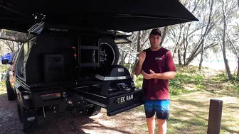 Electric Weber BBQ on the Beach running off Lithium Power