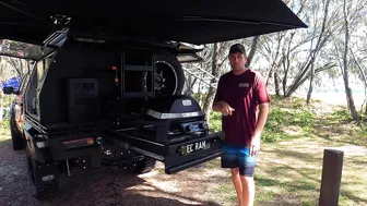 Electric Weber BBQ on the Beach running off Lithium Power