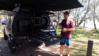 Electric Weber BBQ on the Beach running off Lithium Power