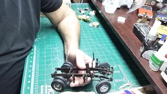 Building scale plastic models: twin steer setups.