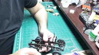 Building scale plastic models: twin steer setups.