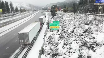 10-25-2021 Donner Pass, Ca feet of snow lead to travel nightmares on I-80- power outages