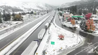 10-25-2021 Donner Pass, Ca feet of snow lead to travel nightmares on I-80- power outages