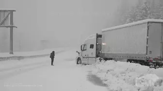 10-25-2021 Donner Pass, Ca feet of snow lead to travel nightmares on I-80- power outages