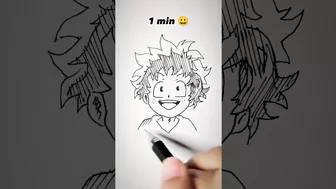 How to Draw Deku in 10sec, 10mins, 10hrs ???? #shorts #anime #drawing