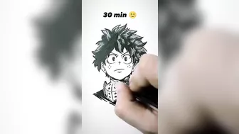 How to Draw Deku in 10sec, 10mins, 10hrs ???? #shorts #anime #drawing