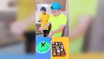 Minecraft cake vs chocolate cookies ice cream challenge! ???? #funny #shorts by Ethan Funny Family