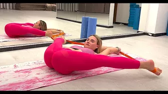 Yoga contortion. Gymnastics flex. Stretch Splits and oversplits. Flexible girl. Contortion Workout