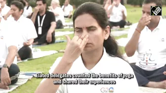 G20 delegates take part in yoga session during ‘2nd G20 Health Working Group meeting’ in Goa