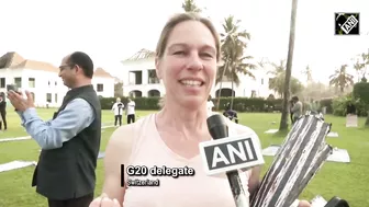 G20 delegates take part in yoga session during ‘2nd G20 Health Working Group meeting’ in Goa