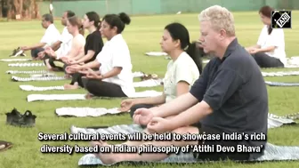 G20 delegates take part in yoga session during ‘2nd G20 Health Working Group meeting’ in Goa