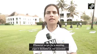 G20 delegates take part in yoga session during ‘2nd G20 Health Working Group meeting’ in Goa