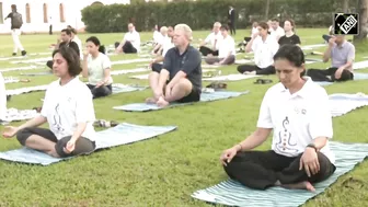 G20 delegates take part in yoga session during ‘2nd G20 Health Working Group meeting’ in Goa