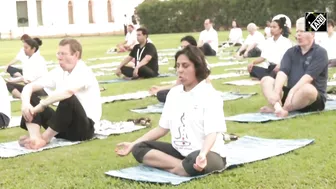 G20 delegates take part in yoga session during ‘2nd G20 Health Working Group meeting’ in Goa