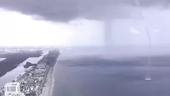 Waterspout sends people scrambling on Hollywood Beach in Florida