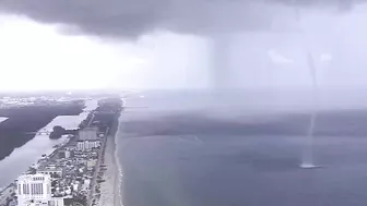 Waterspout sends people scrambling on Hollywood Beach in Florida