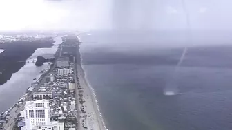 Waterspout sends people scrambling on Hollywood Beach in Florida