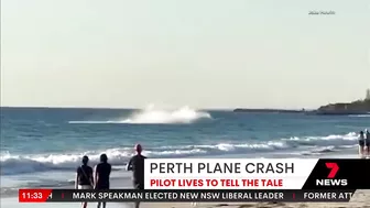 Pilot Michelle Yeates and passenger son survive crash landing at Perth’s Leighton Beach | 7NEWS