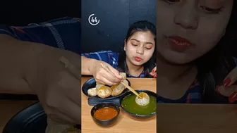 Spicy Momos With Spicy Pani Puri Challenge | Asmr Golgappa Challenge #shorts #foodchallenge