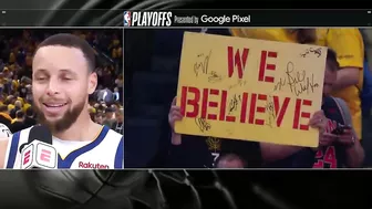 Steph Curry talks WILD Finish & Game 4 win, Postgame Interview