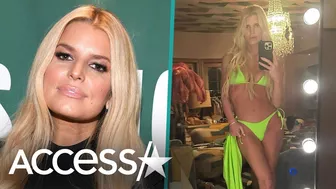 Jessica Simpson SIZZLES In Neon Green SKIMS Bikini