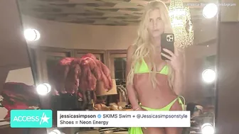 Jessica Simpson SIZZLES In Neon Green SKIMS Bikini