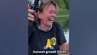 Ethel's NOT Having It! ???????? funny #scare #fishing #fail