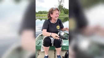 Ethel's NOT Having It! ???????? funny #scare #fishing #fail