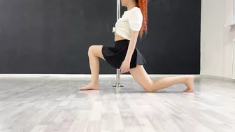 Home workout and stretching in Skirt Part7