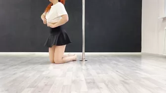 Home workout and stretching in Skirt Part7