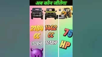 Thar vs Jimny vs JCB❓| Challenge 2023 | #shorts #thar #jcb #jimny