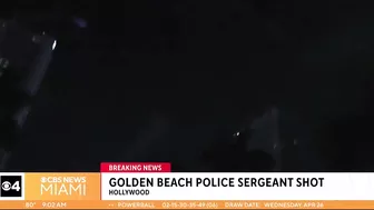 Golden Beach police officer in surgery after being shot, following pursuit of suspected stolen vehic