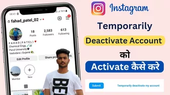 Instagram account temporarily deactivate ko activate kaise kare | Instagram New Update 2023