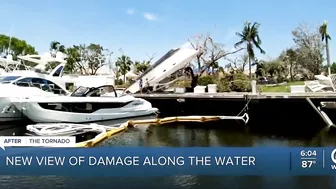 Aftermath of EF2 tornado's damaging winds in North Palm Beach