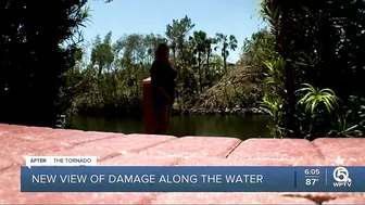 Aftermath of EF2 tornado's damaging winds in North Palm Beach